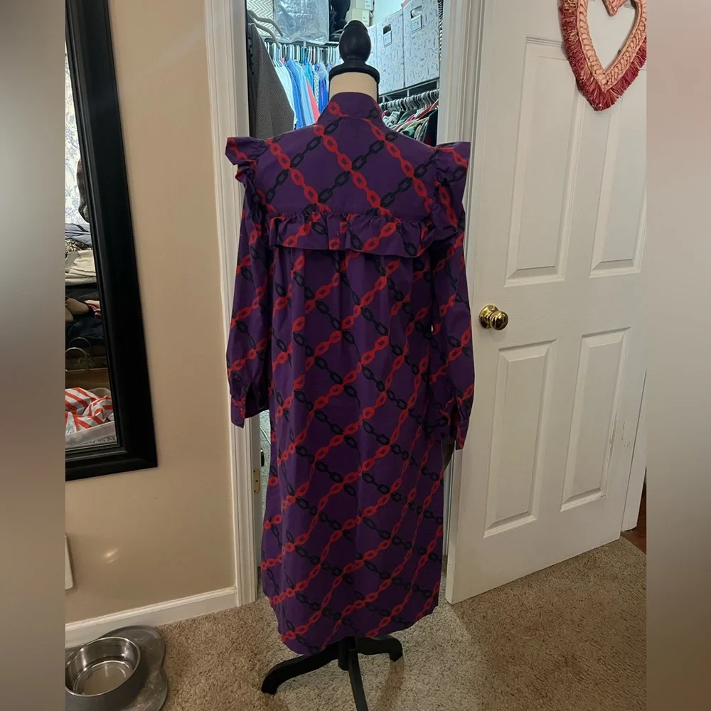 Clare V. Charlotte Dress in purple link, size XS - Picture 3 of 6
